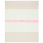 Baby Girls Ivory & Pink Blanket, 1, hi-res